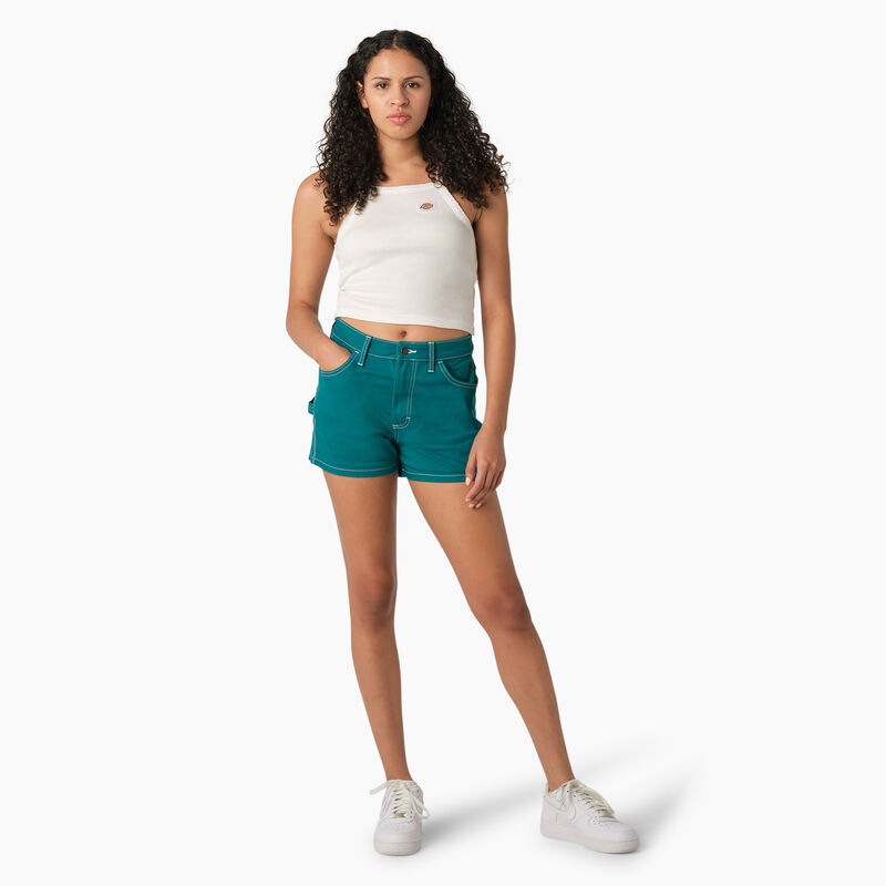 Dickies Rib Knit Cropped Tank Top White ID-ZWnsoNHI