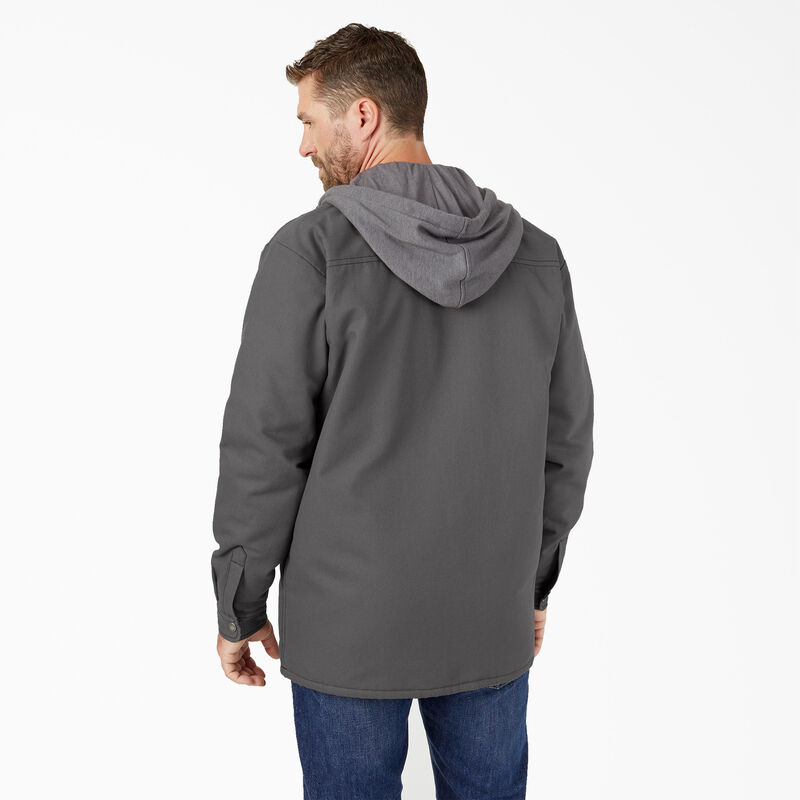 Dickies Water Repellent Duck Hooded Shirt Jacket Slate Gray ID-ZwEgMdiA