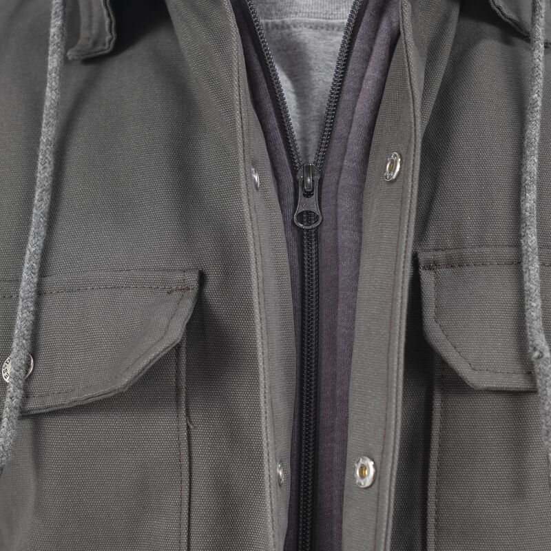 Dickies Water Repellent Duck Hooded Shirt Jacket Slate Gray ID-ZwEgMdiA