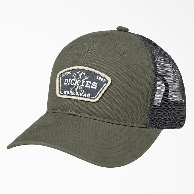 Dickies Workwear Patch Canvas Trucker Cap Moss Green ID-a1u6G4LJ