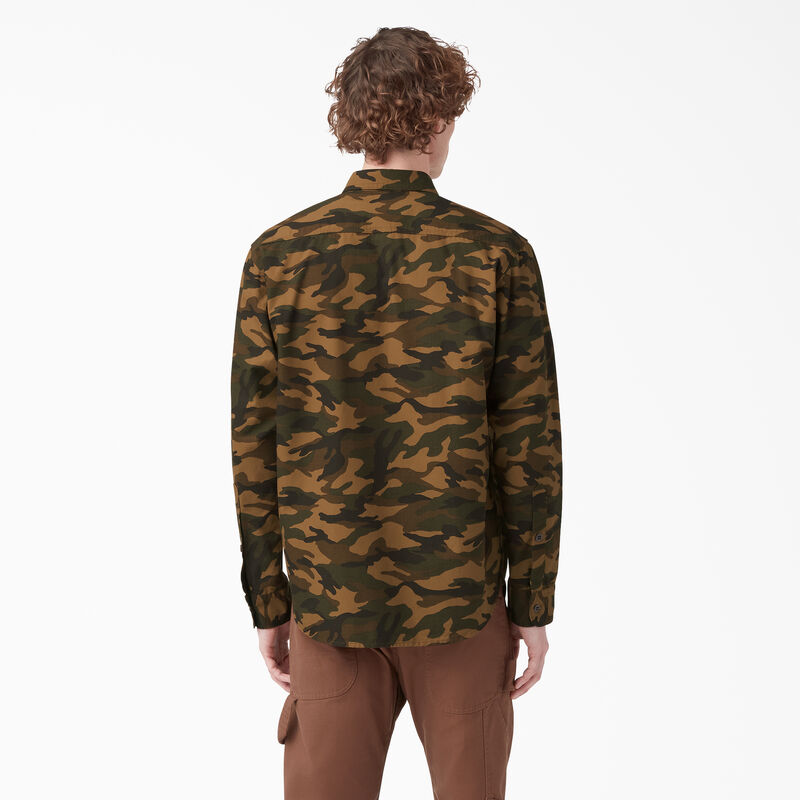 Dickies 1922 Long Sleeve Work Shirt Rinsed Brown/Black Camo ID-aJ4KDpU0