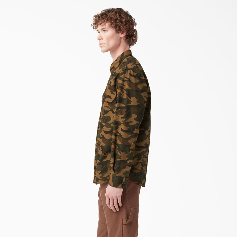 Dickies 1922 Long Sleeve Work Shirt Rinsed Brown/Black Camo ID-aJ4KDpU0