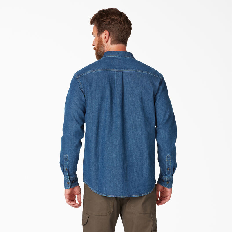 Dickies FLEX Denim Long Sleeve Shirt Medium Denim Wash ID-aLGWmkiG