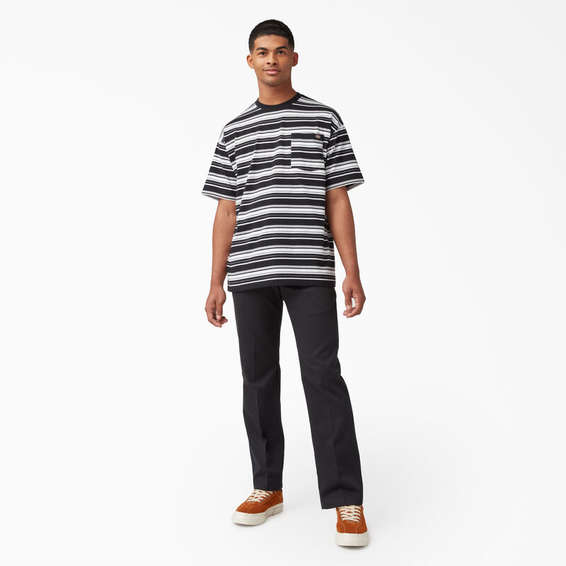 Dickies Relaxed Fit Striped Pocket T-Shirt Black Variegated Stripe ID-aOLs4aMu