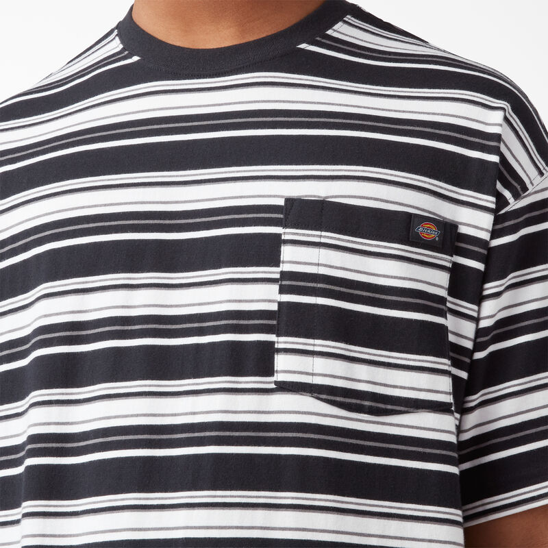 Dickies Relaxed Fit Striped Pocket T-Shirt Black Variegated Stripe ID-aOLs4aMu
