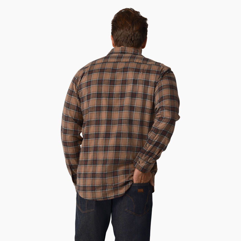 Dickies 1922 Long Sleeve Shirt Rinsed Khaki and Gray Plaid ID-aZ5i3SAl