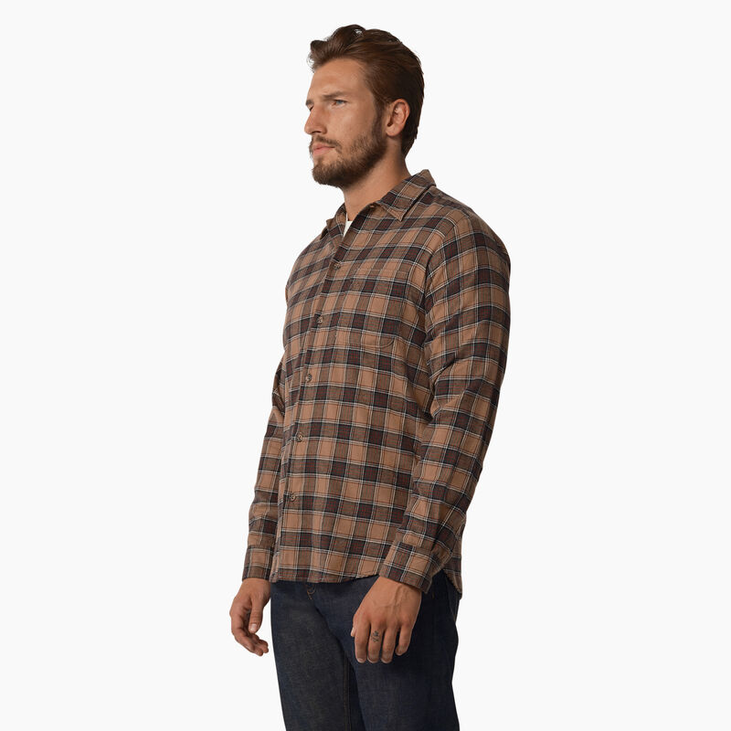 Dickies 1922 Long Sleeve Shirt Rinsed Khaki and Gray Plaid ID-aZ5i3SAl