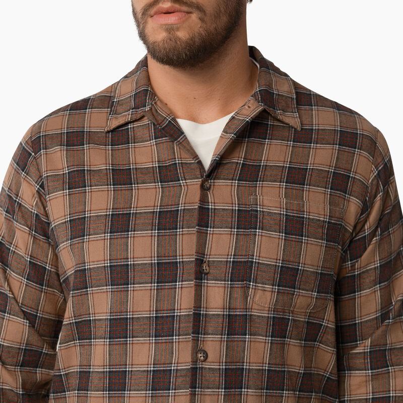 Dickies 1922 Long Sleeve Shirt Rinsed Khaki and Gray Plaid ID-aZ5i3SAl