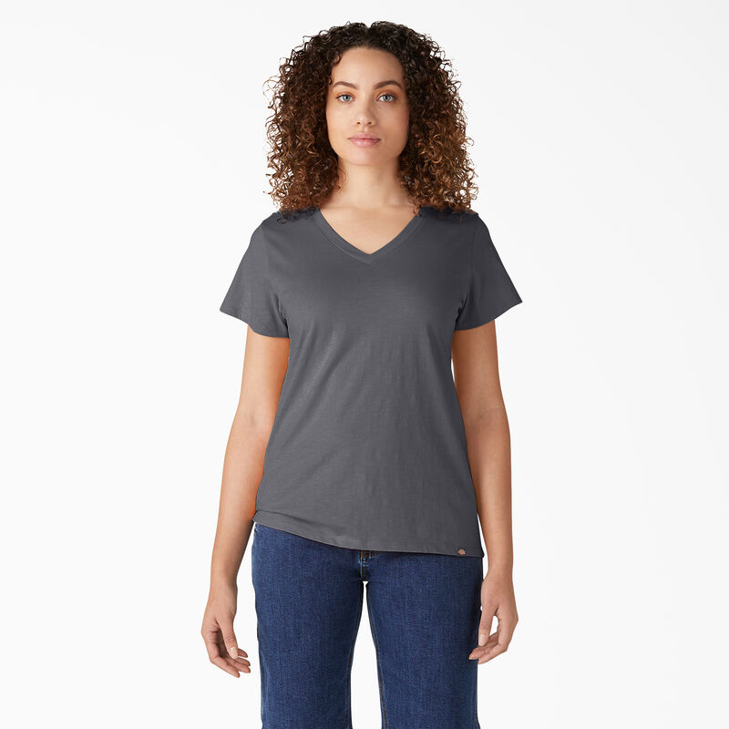 Dickies Short Sleeve V-Neck T-Shirt Graphite Gray ID-aZBsLDJs