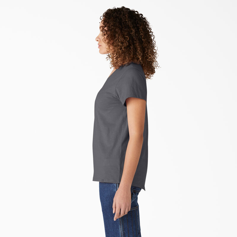 Dickies Short Sleeve V-Neck T-Shirt Graphite Gray ID-aZBsLDJs