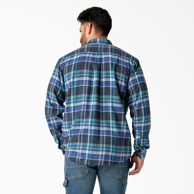 Dickies FLEX Long Sleeve Flannel Shirt Navy Blue/Multi Plaid ID-adlNfnFE