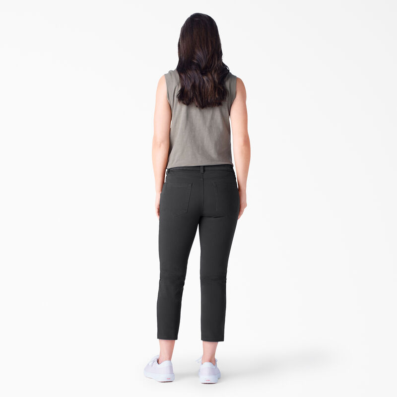 Dickies Perfect Shape Skinny Fit Capri Pants Rinsed Black ID-akA5Fhhp