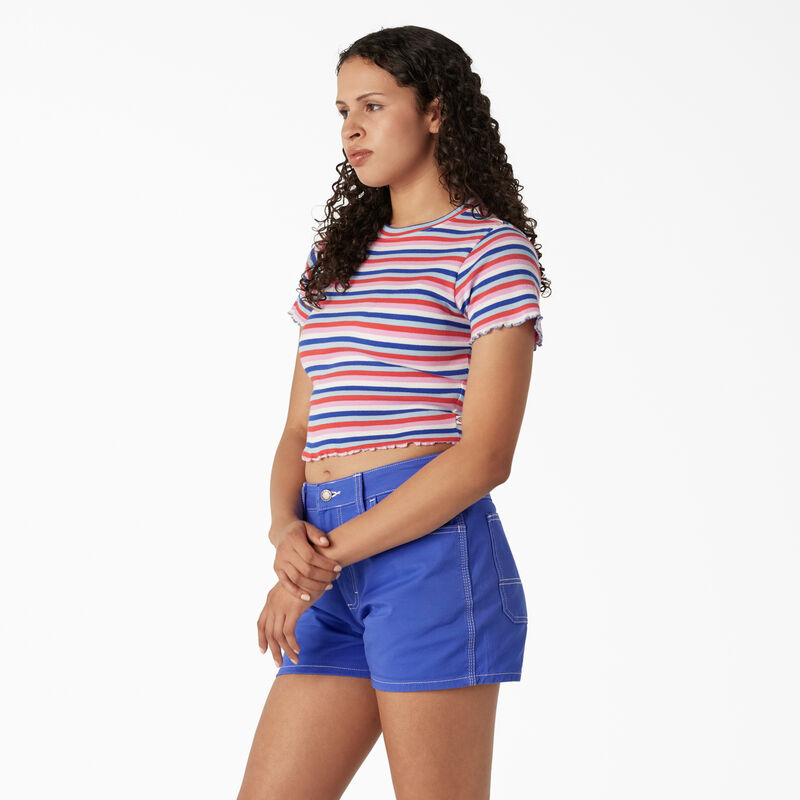 Dickies Striped Cropped Baby T-Shirt Blue Explorer Stripe ID-amsr4Bnw
