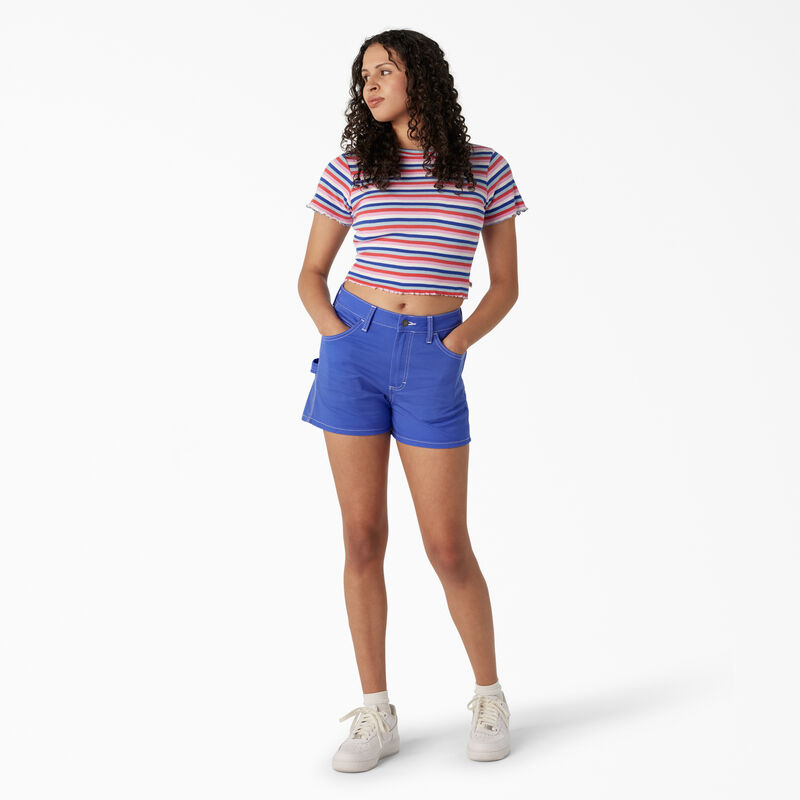 Dickies Striped Cropped Baby T-Shirt Blue Explorer Stripe ID-amsr4Bnw