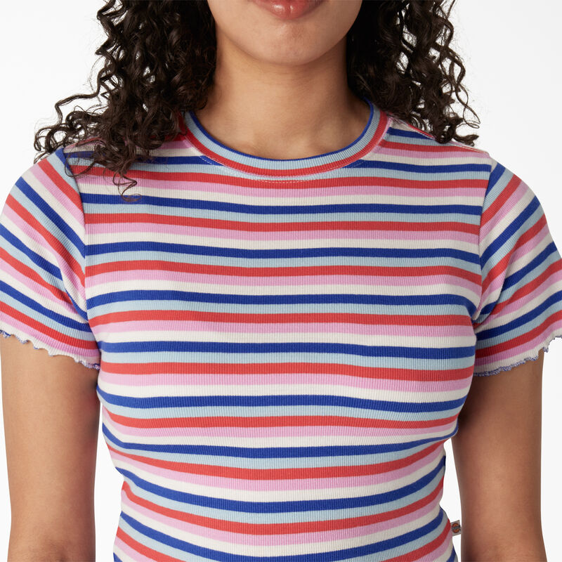 Dickies Striped Cropped Baby T-Shirt Blue Explorer Stripe ID-amsr4Bnw