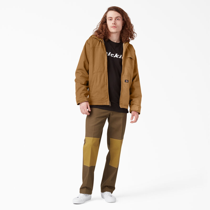 Dickies Duck High Pile Fleece Lined Hooded Jacket Rinsed Brown Duck ID-at0zJidF