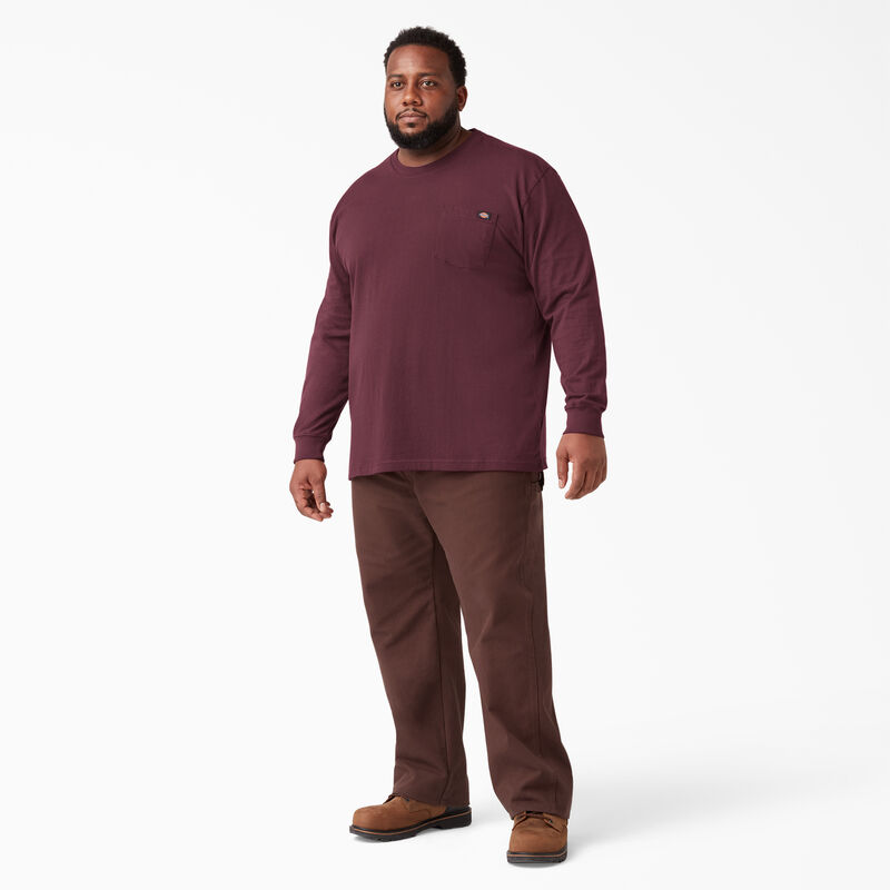 Dickies Heavyweight Long Sleeve Pocket T-Shirt Burgundy ID-auf6TC86
