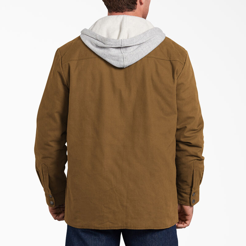 Dickies Duck Hooded Shirt Jacket Brown Duck ID-bBeUNkrK