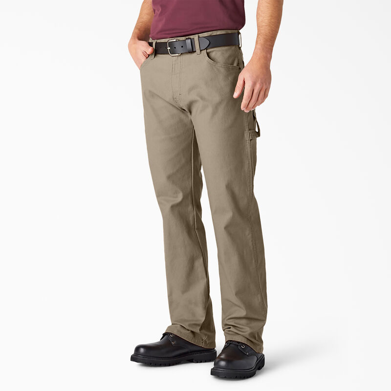 Dickies Relaxed Fit Heavyweight Duck Carpenter Pants Rinsed Desert Sand ID-bCPrPasg