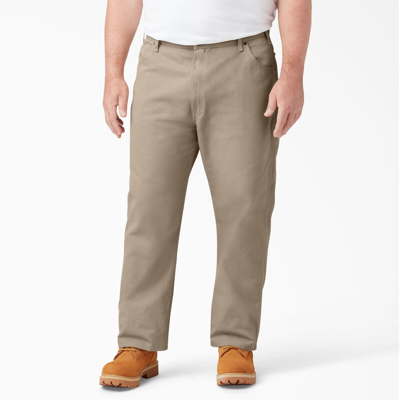 Dickies Relaxed Fit Heavyweight Duck Carpenter Pants Rinsed Desert Sand ID-bCPrPasg