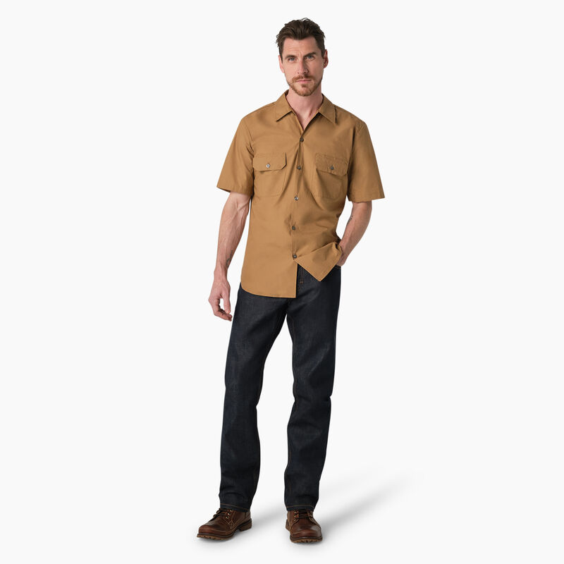 Dickies 1922 Short Sleeve Work Shirt Rinsed Maple ID-bJnoT1Yt