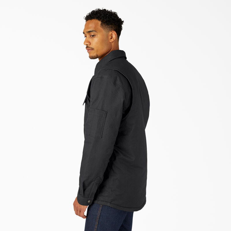 Dickies Water Repellent Fleece-Lined Duck Shirt Jacket Black ID-bWPtU0Bm