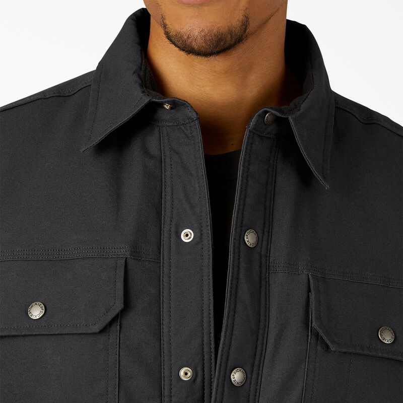 Dickies Water Repellent Fleece-Lined Duck Shirt Jacket Black ID-bWPtU0Bm