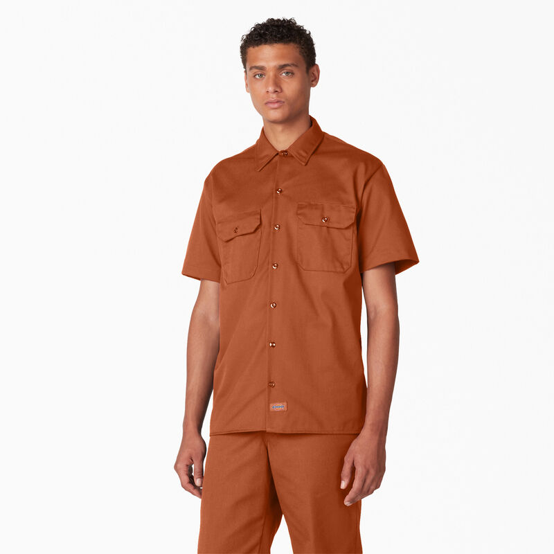 Dickies Short Sleeve Work Shirt Gingerbread Brown ID-cYxx3rfe