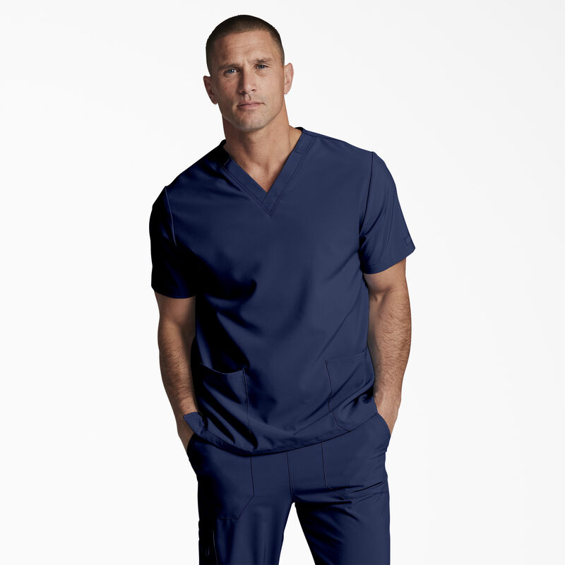 Dickies Unisex EDS Essentials V-Neck Scrub Top Navy Blue ID-chVCVPTM