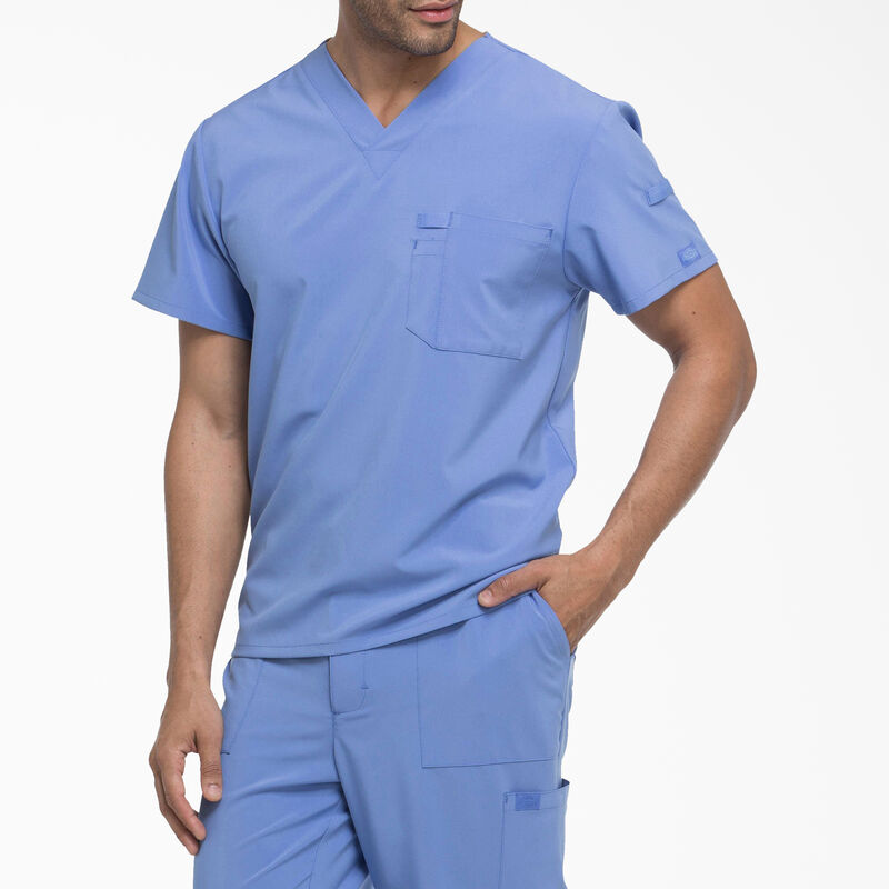 Dickies Men's EDS Essentials V-Neck Scrub Top Ceil Blue ID-cjj0GMGR