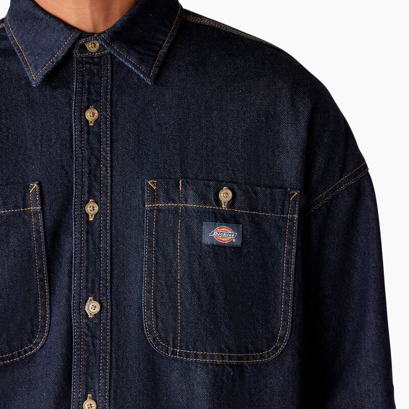 Dickies Houston Denim Shirt Rinsed Indigo Blue ID-cjq03psS