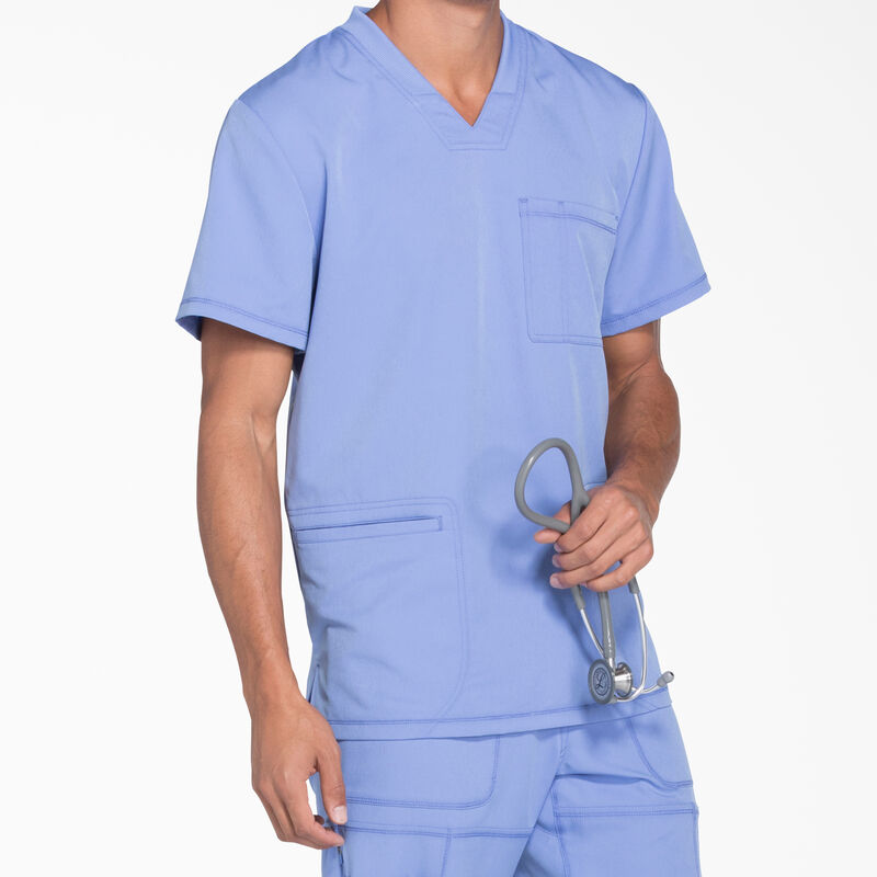 Dickies Men's Dynamix V-Neck Scrub Top Ceil Blue ID-cm3PT24e
