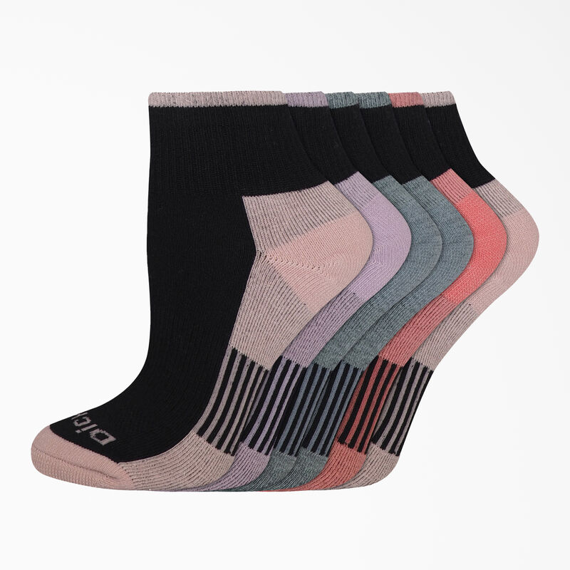 Dickies Dri-Tech Quarter Socks, Size 6-9, 6-Pack Black Combo ID-d9Mbc0ot