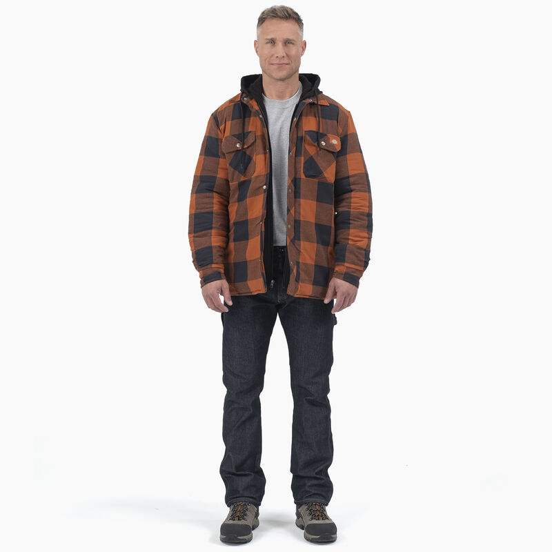Dickies Flannel Hooded Shirt Jacket Gingerbread Buffalo Plaid ID-dA9fuX8L