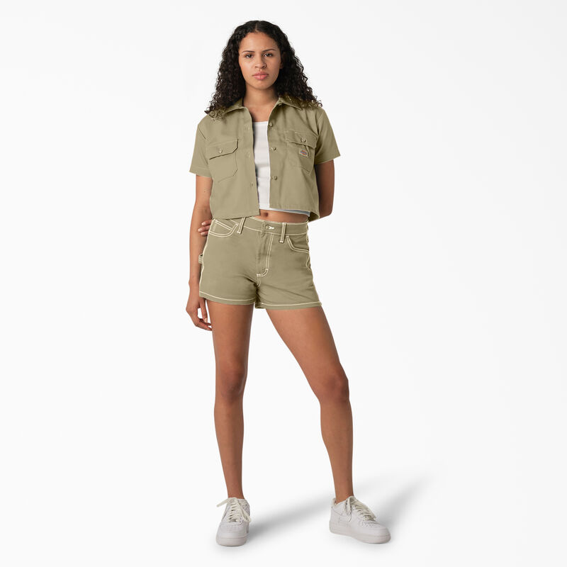 Dickies Cropped Work Shirt Khaki ID-dRwDF9m8