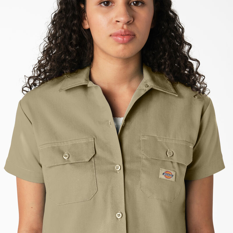 Dickies Cropped Work Shirt Khaki ID-dRwDF9m8