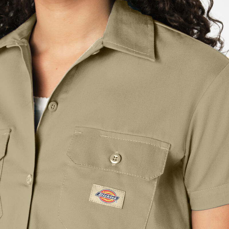Dickies Cropped Work Shirt Khaki ID-dRwDF9m8