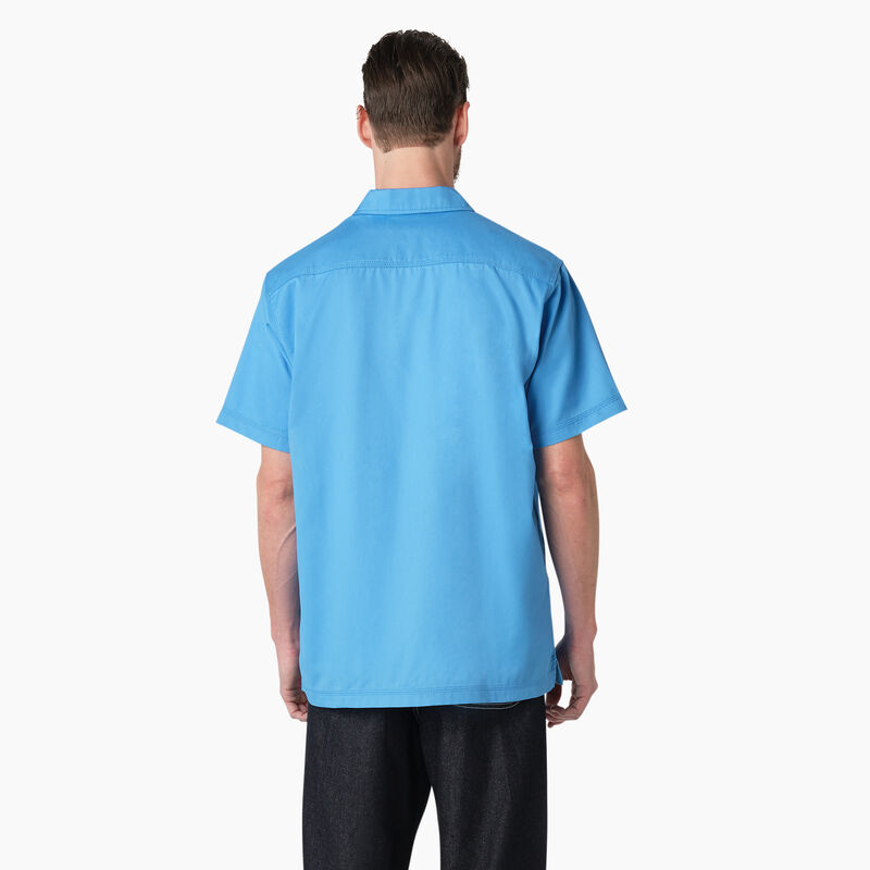 Dickies Madras Short Sleeve Work Shirt Azure Blue ID-ditI8gHt