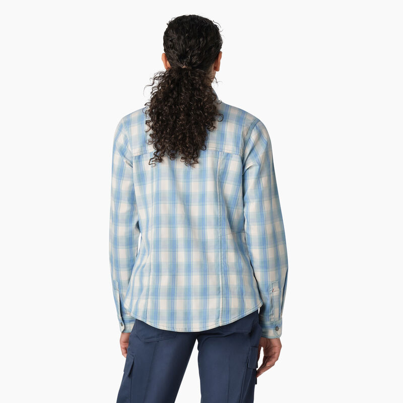 Dickies Cooling Roll-Tab Work Shirt Clear Blue Hillside Plaid ID-dk6qYnnS