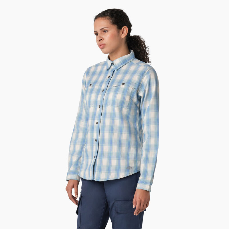 Dickies Cooling Roll-Tab Work Shirt Clear Blue Hillside Plaid ID-dk6qYnnS