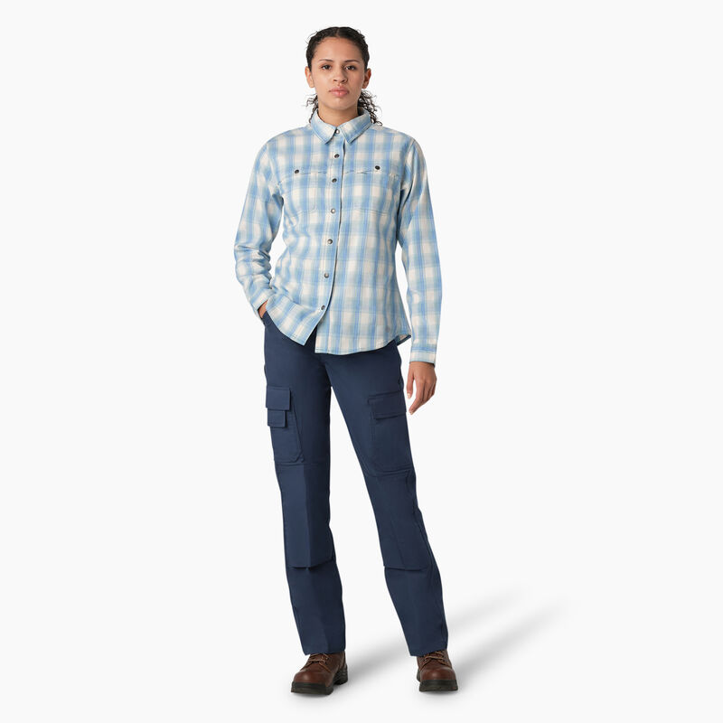 Dickies Cooling Roll-Tab Work Shirt Clear Blue Hillside Plaid ID-dk6qYnnS