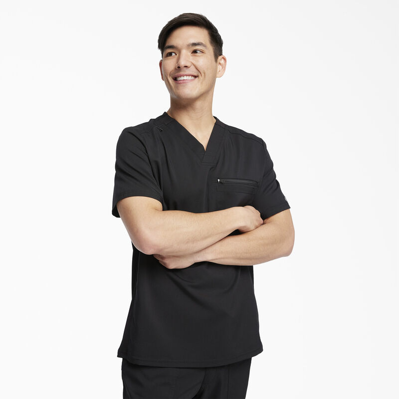 Dickies Men's Balance V-Neck Scrub Top Black ID-dlmxbR0P