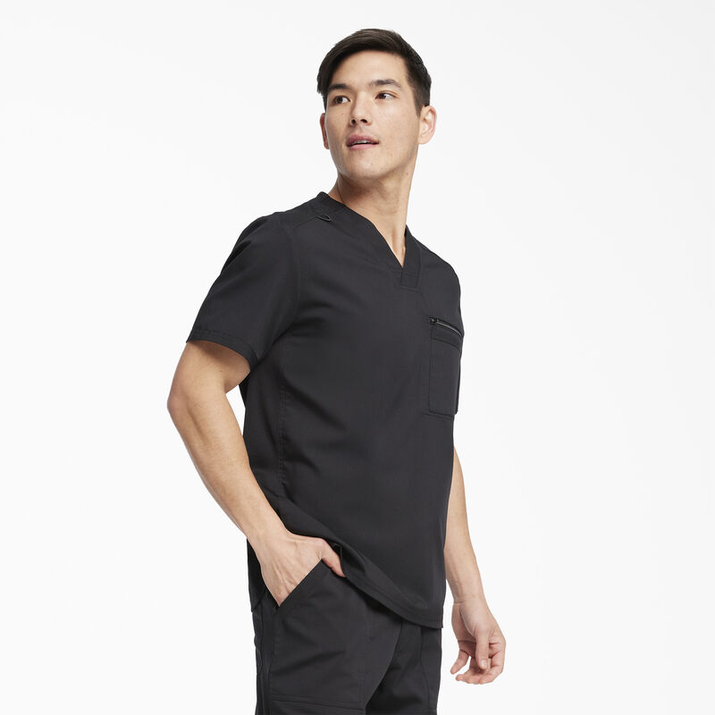 Dickies Men's Balance V-Neck Scrub Top Black ID-dlmxbR0P