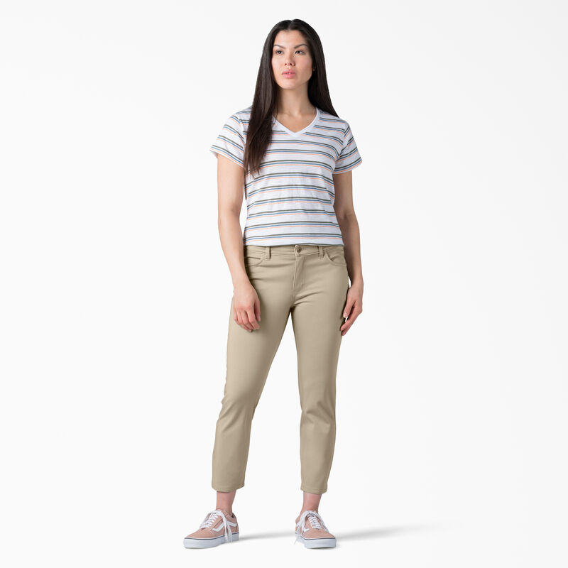 Dickies Perfect Shape Skinny Fit Capri Pants Rinsed Oxford Stone ID-dmQKyL2S