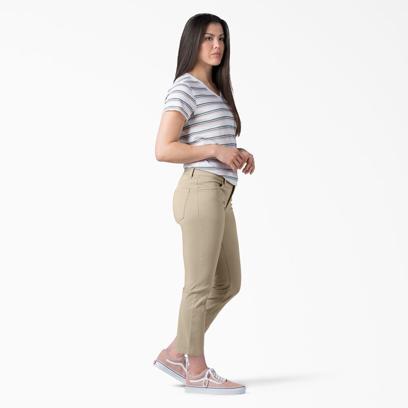 Dickies Perfect Shape Skinny Fit Capri Pants Rinsed Oxford Stone ID-dmQKyL2S