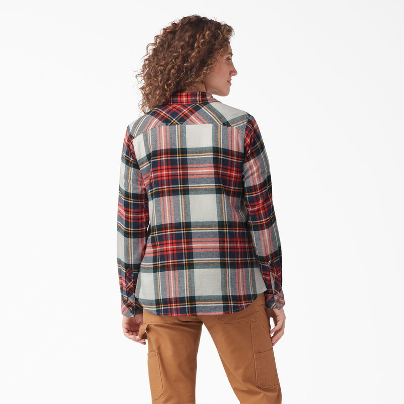 Dickies Plaid Flannel Long Sleeve Shirt Molten Lava Highland Plaid ID-dyFhQ5Pj