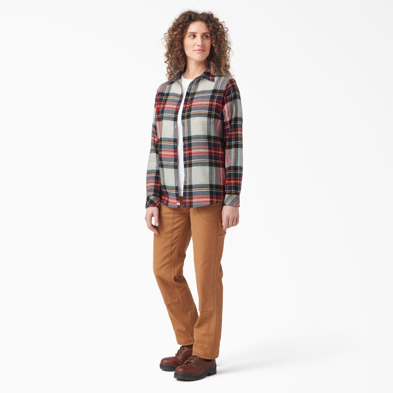 Dickies Plaid Flannel Long Sleeve Shirt Molten Lava Highland Plaid ID-dyFhQ5Pj