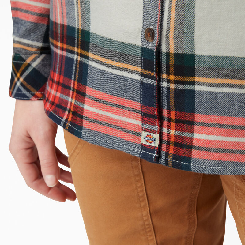 Dickies Plaid Flannel Long Sleeve Shirt Molten Lava Highland Plaid ID-dyFhQ5Pj