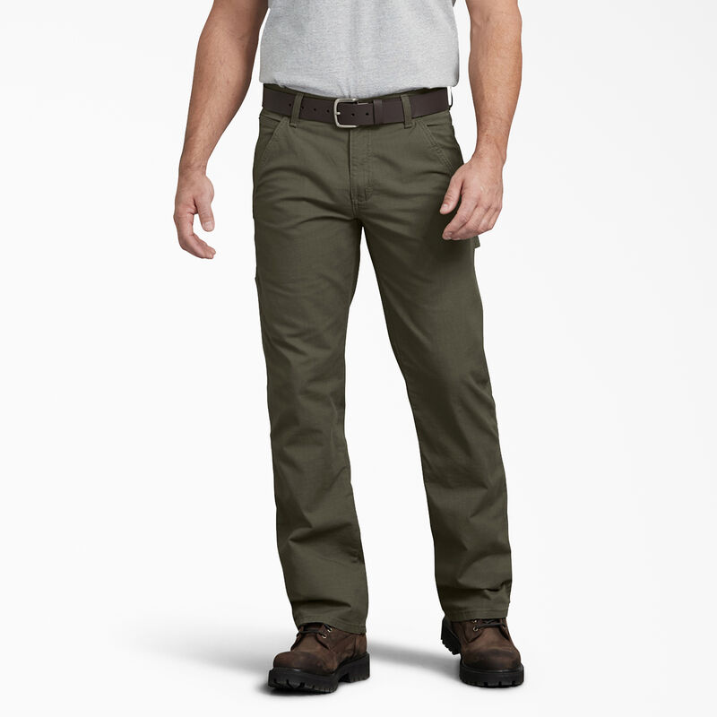 Dickies Regular Fit Ripstop Carpenter Pants Rinsed Moss Green ID-dyklFmth