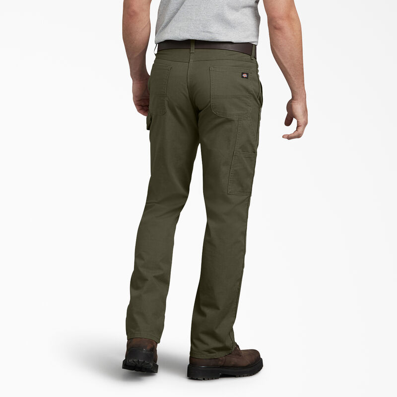 Dickies Regular Fit Ripstop Carpenter Pants Rinsed Moss Green ID-dyklFmth